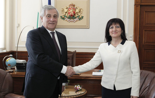 Speaker of Parliament Tsveta Karayancheva meets President of the European Parliament Antonio Tajani